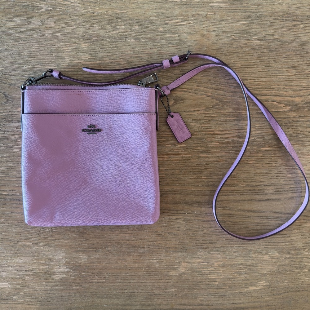 COACH‎ Kitt Messenger Crossbody Bag-Crossgrain Leather-Limited Edtn Lilac-#59975